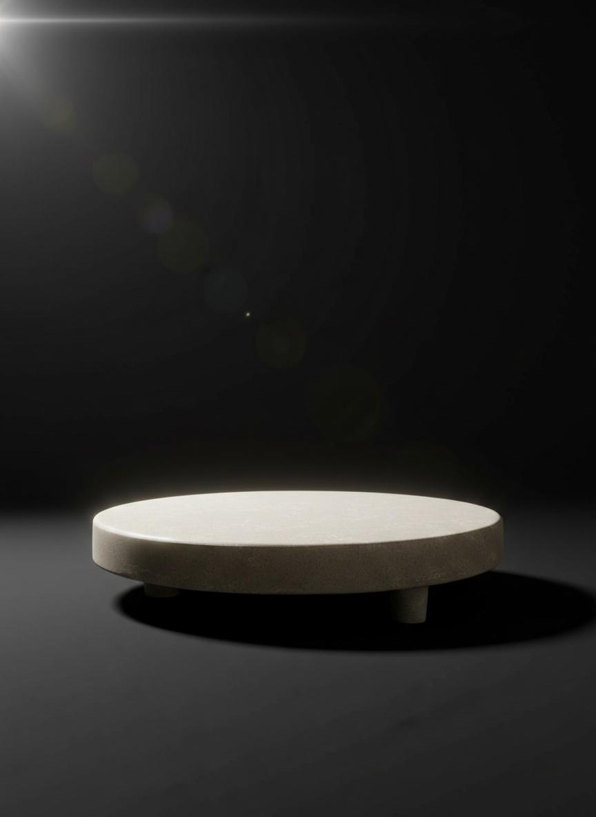 Round Beige Marble Stand 2