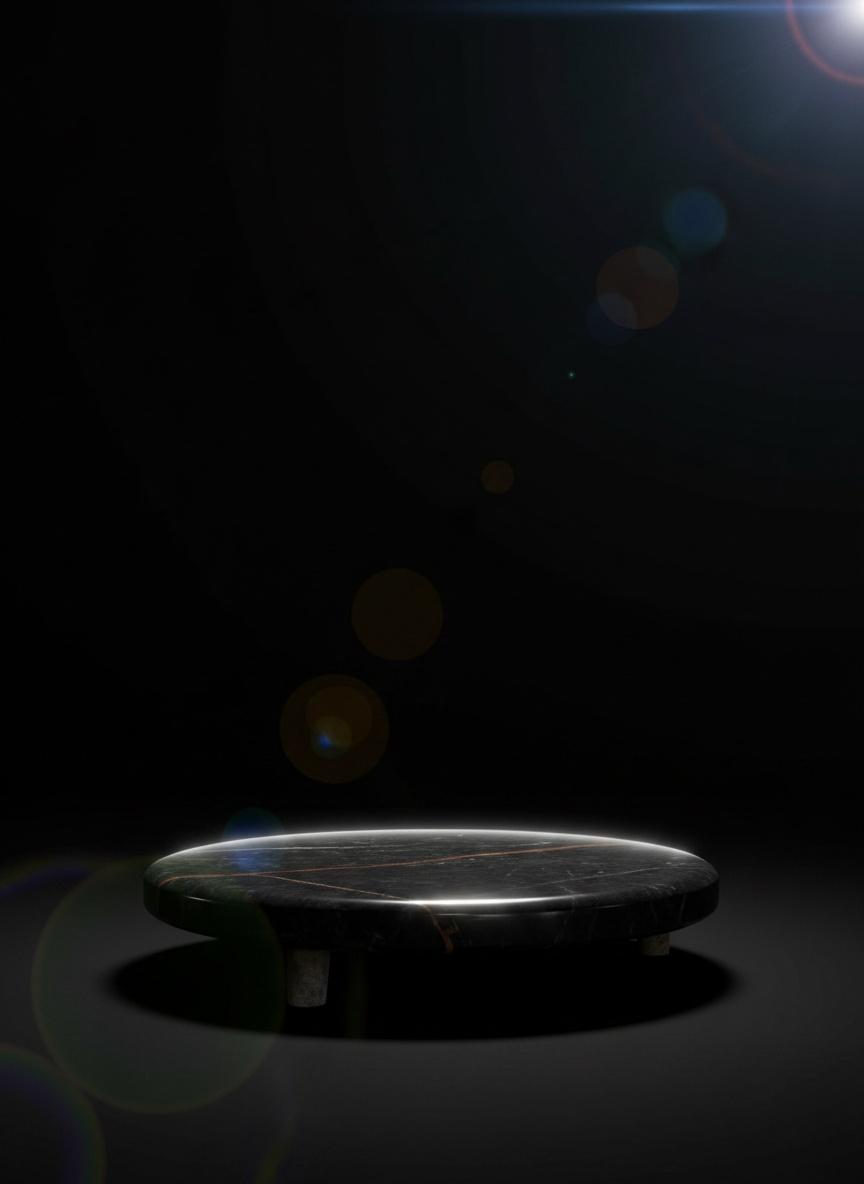 Round Black Marble Stand 2