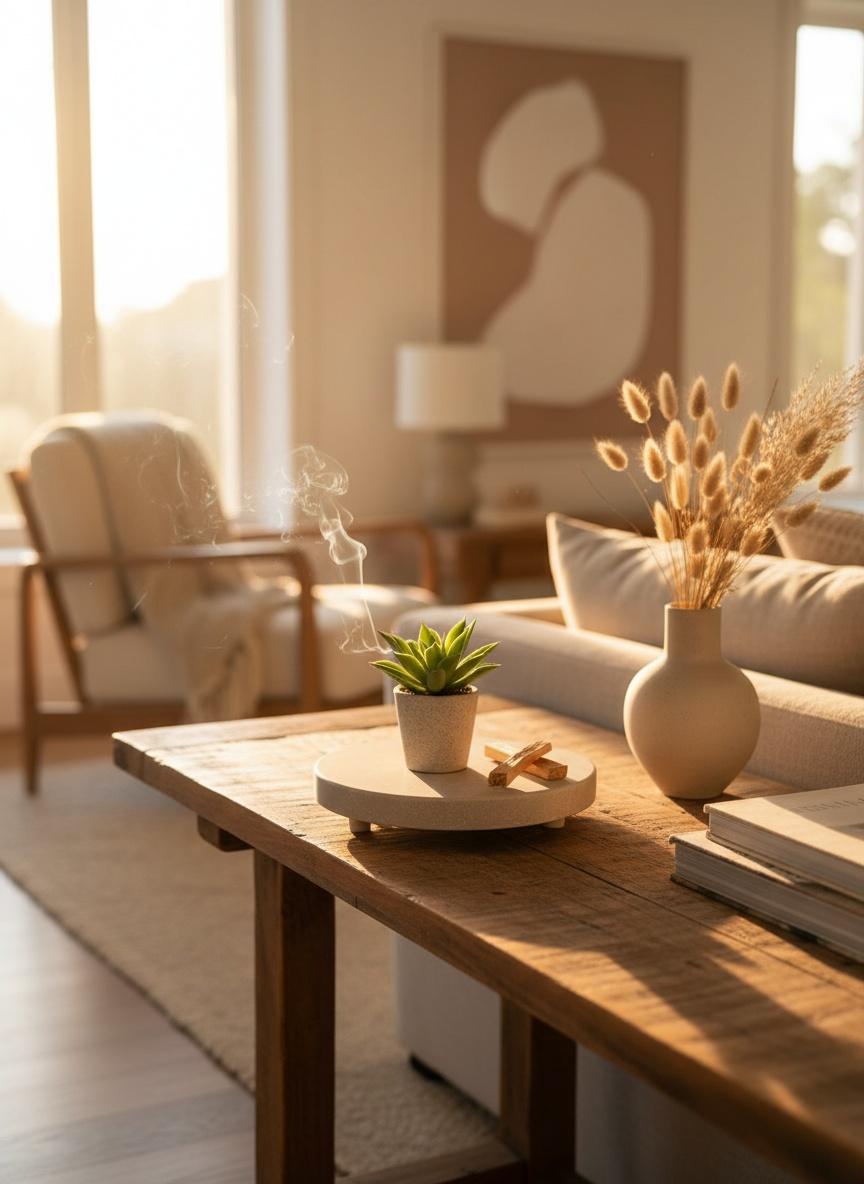 Round Beige Marble Stand