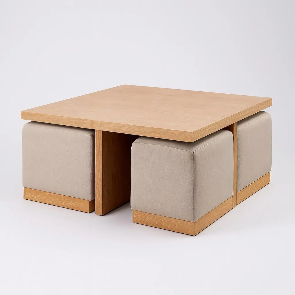 Coffee table with built-in stools