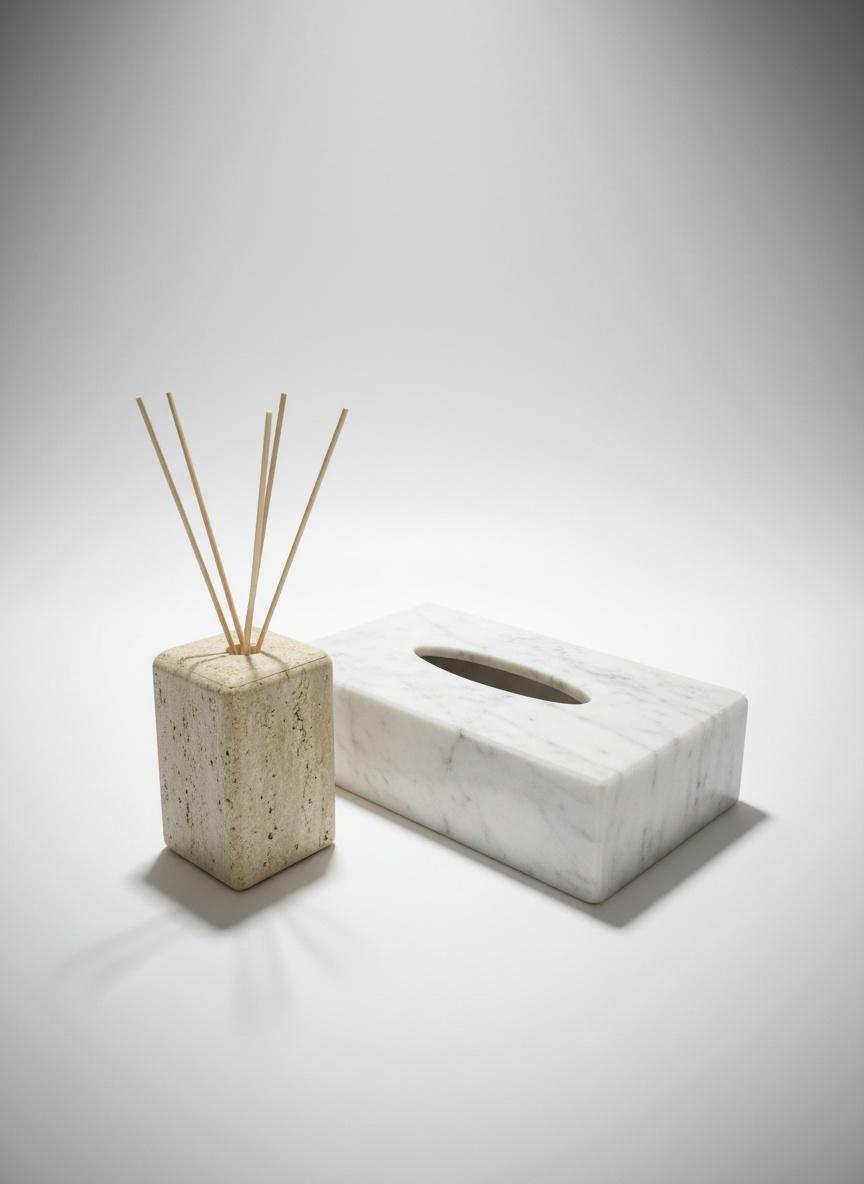 White Marble Napkin Holder in Cage Shape 2