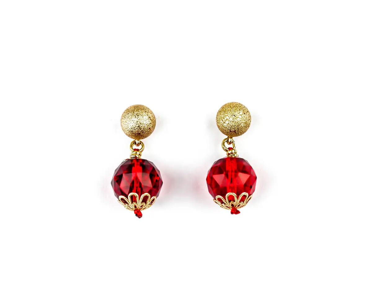 Boucles d'oreilles ROMANCIA, rouge