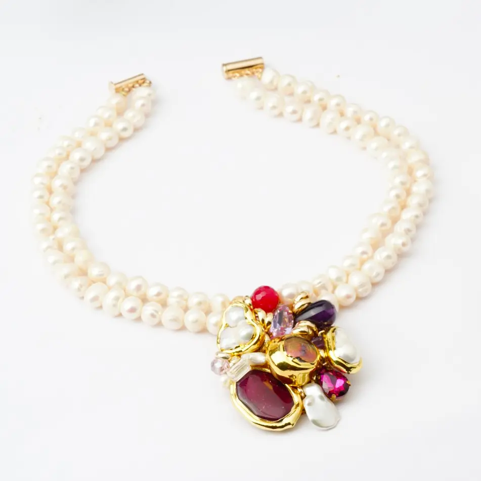 Collier FRIDA Améthyste et Perles