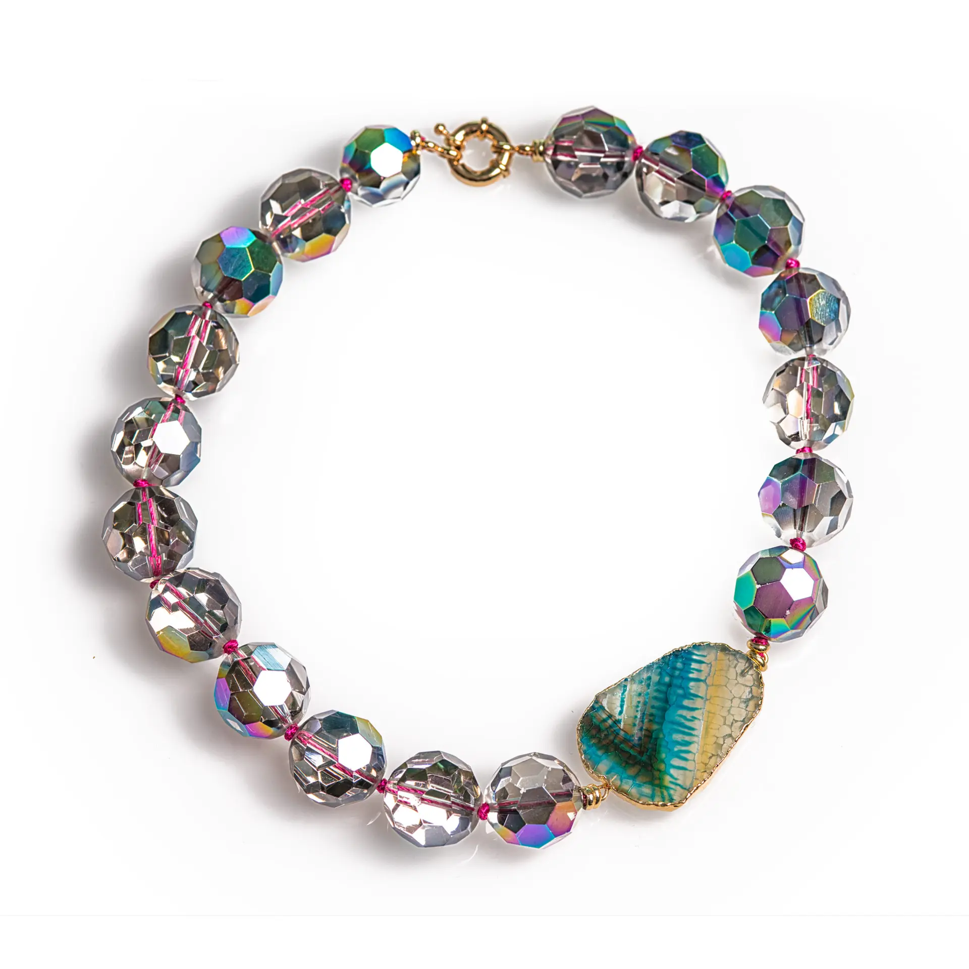 Collier AGATE, Agate bleue