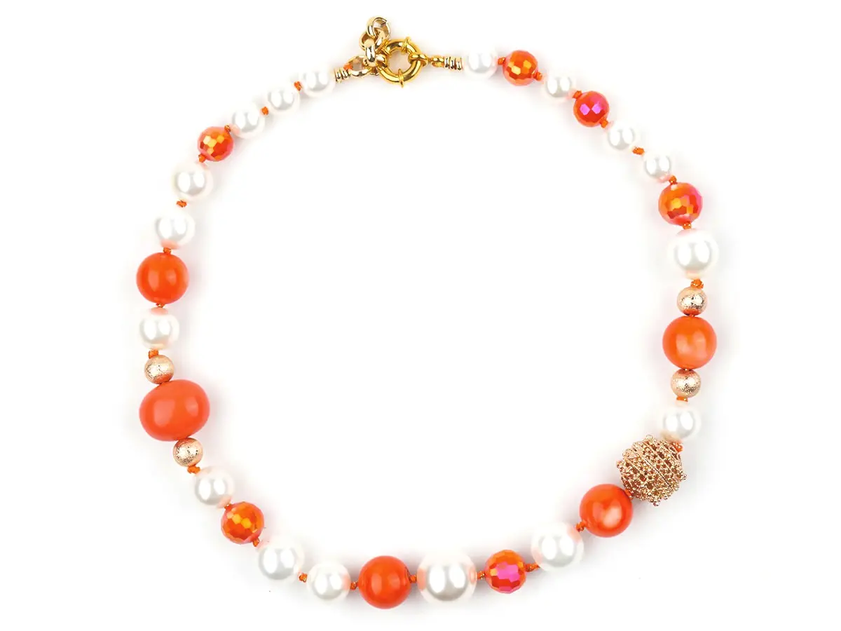 Collier, ROMANCIA, perles corail