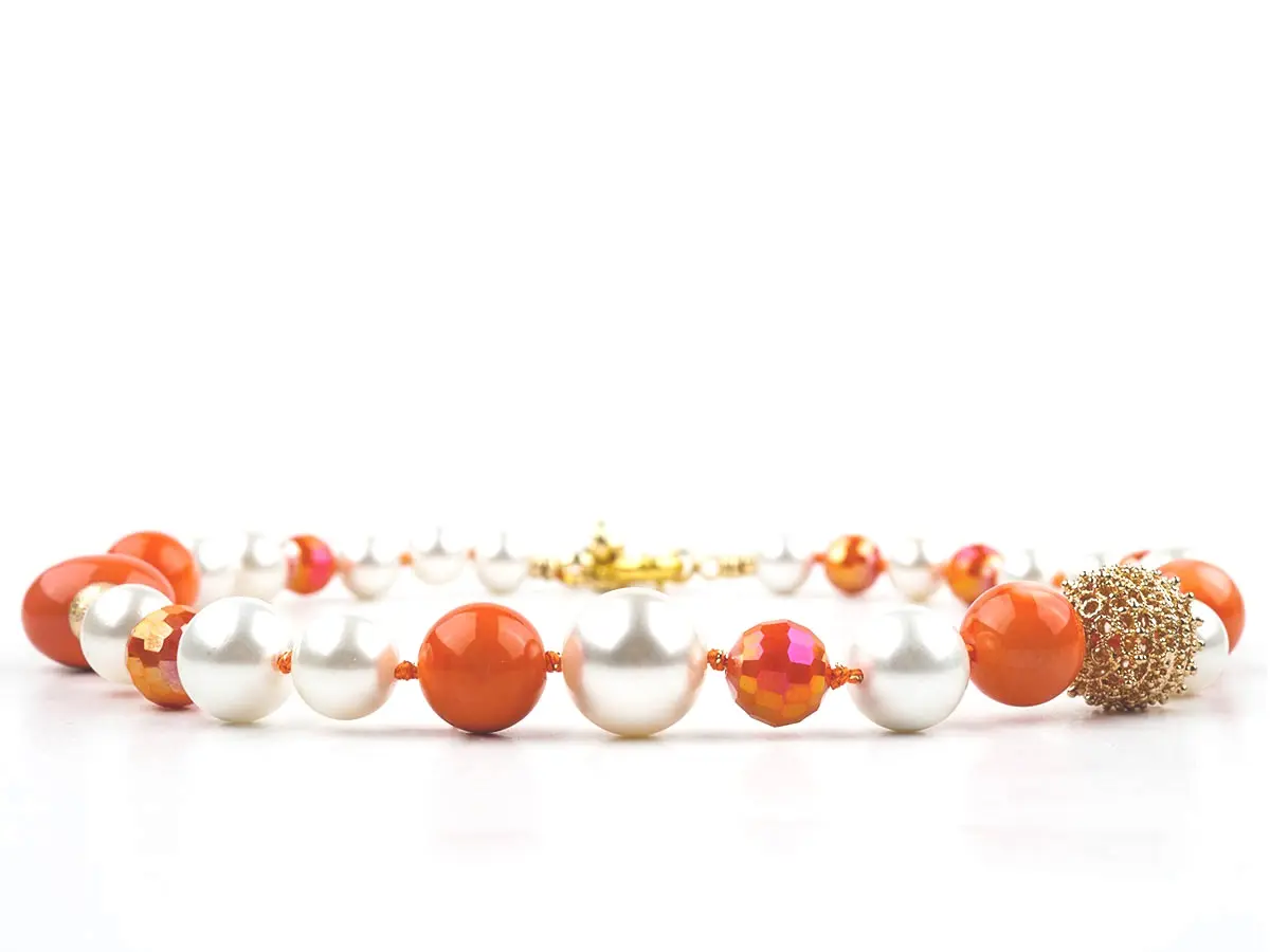 Collier, ROMANCIA, perles corail