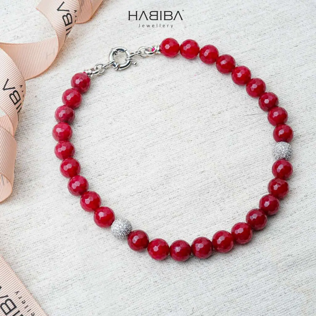 Collier en Agate rose
