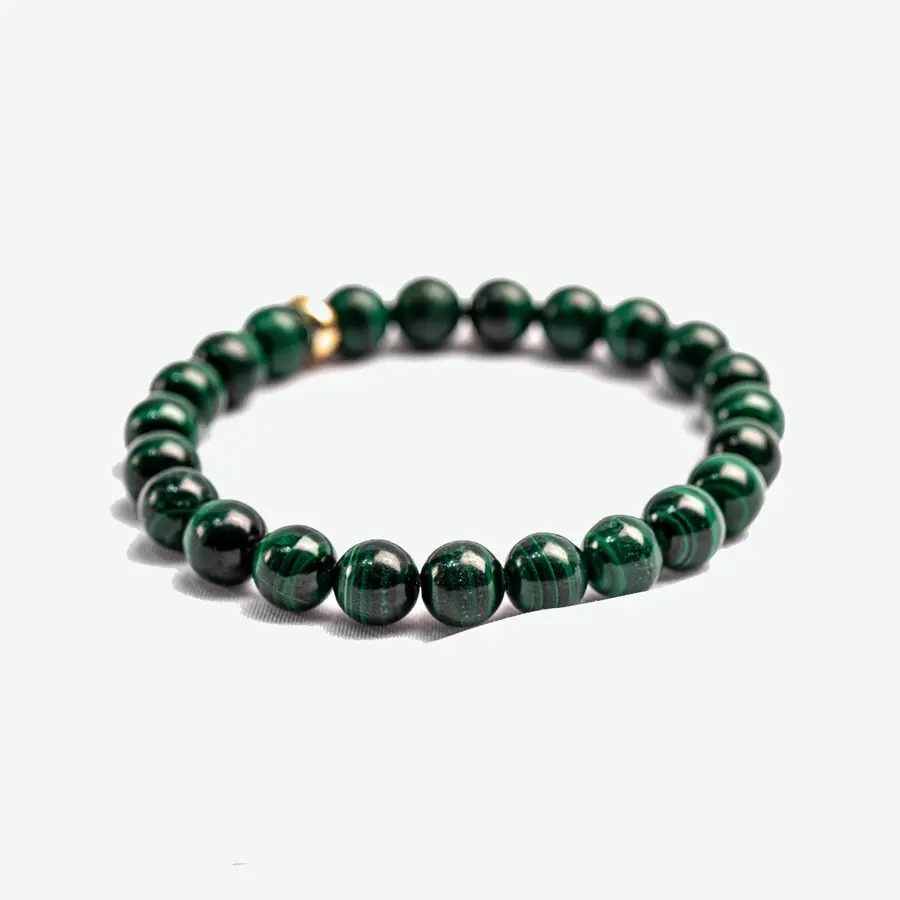 Bracelet en pierres de malachite s