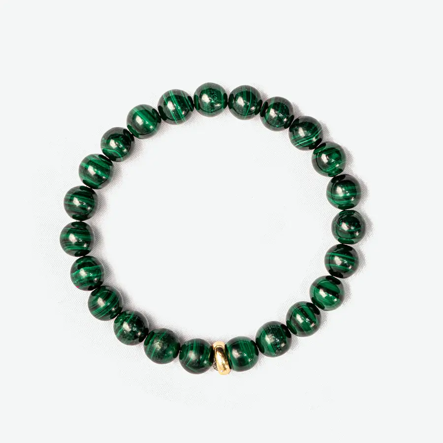 Bracelet en pierres de malachite s