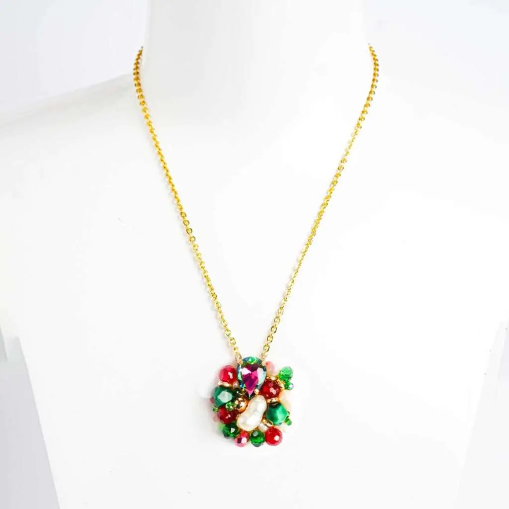 Mini Pendentif malachite et perle