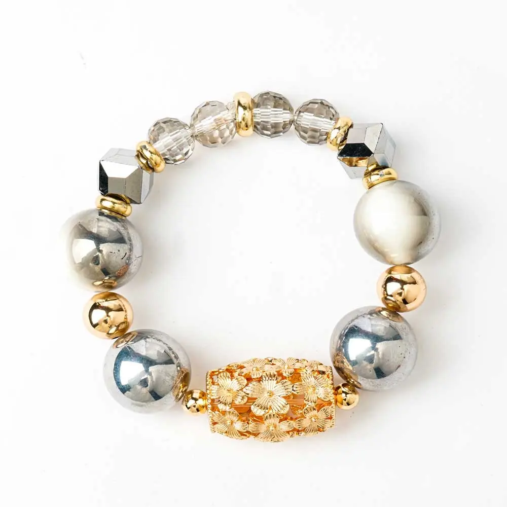 Bracelet en céramique gris et blanc 2
