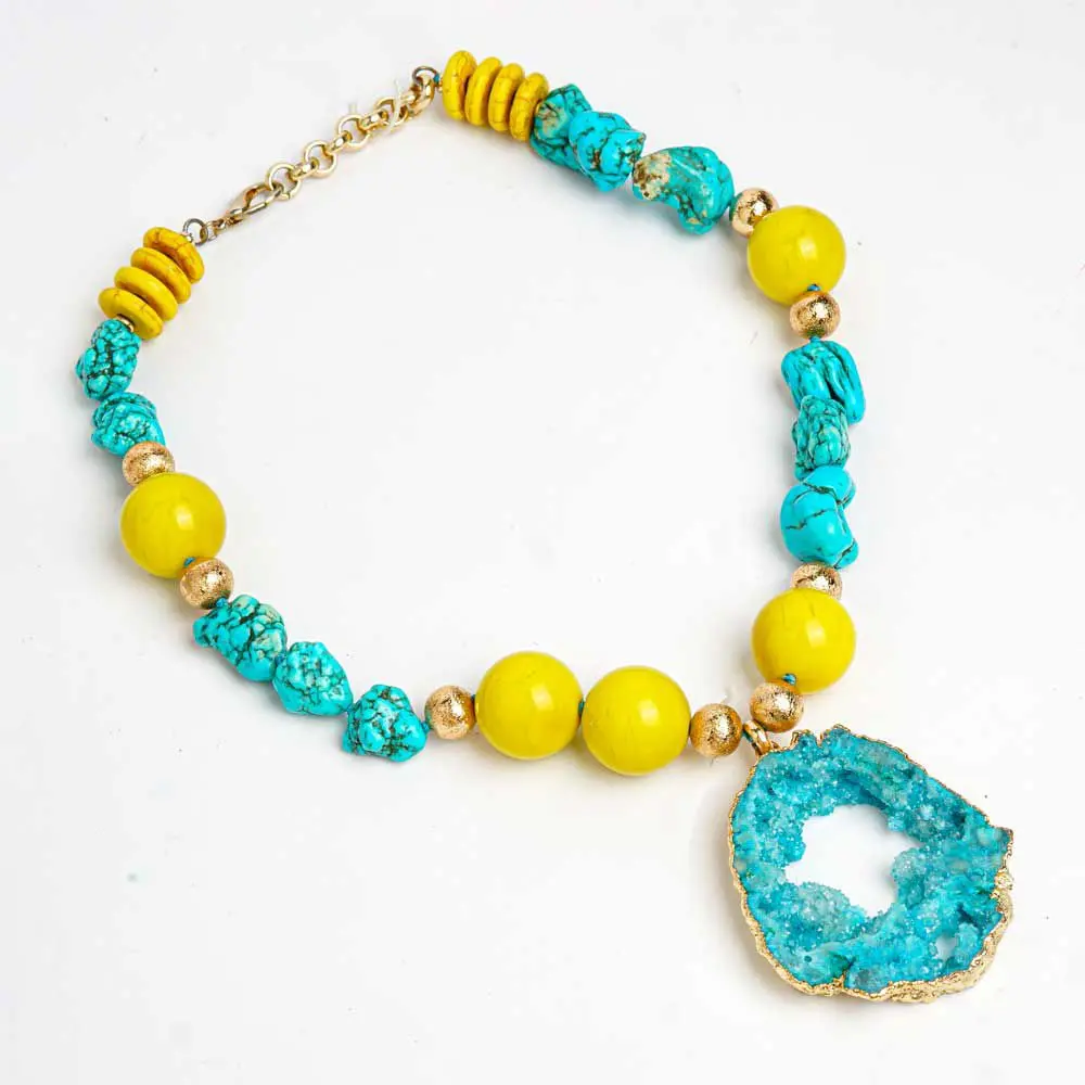 Collier Agate et Turquoise