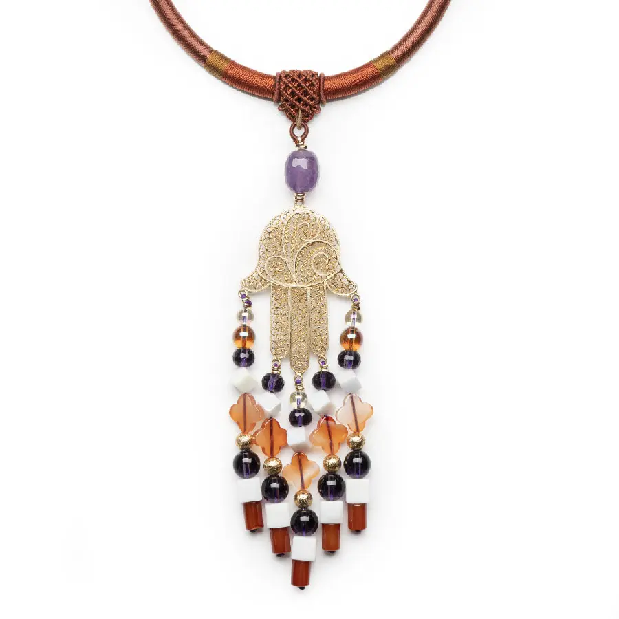 Collier KHOMSSA argent et Agate