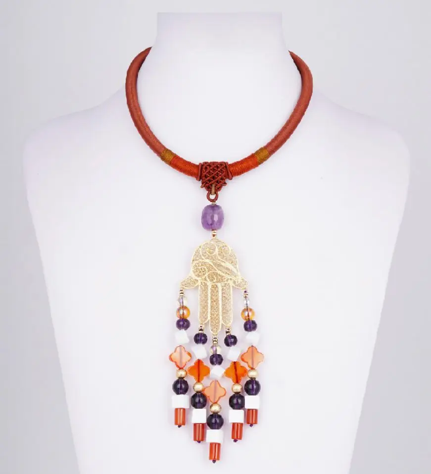 Collier KHOMSSA argent et Agate