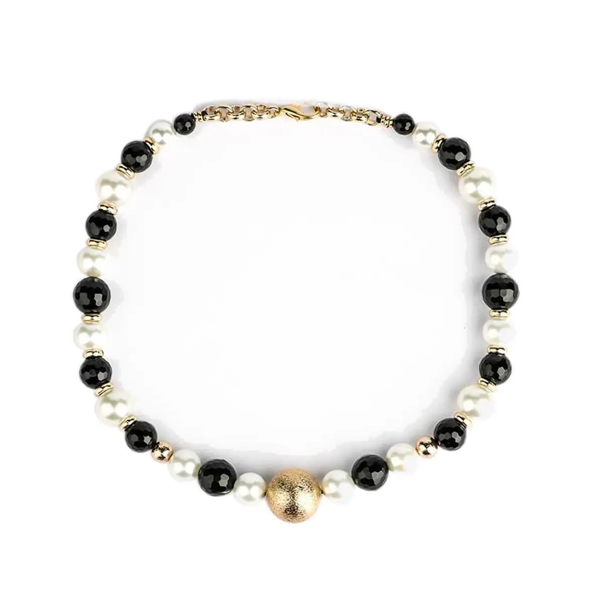 Collier-romancia ONYX ET PERLES