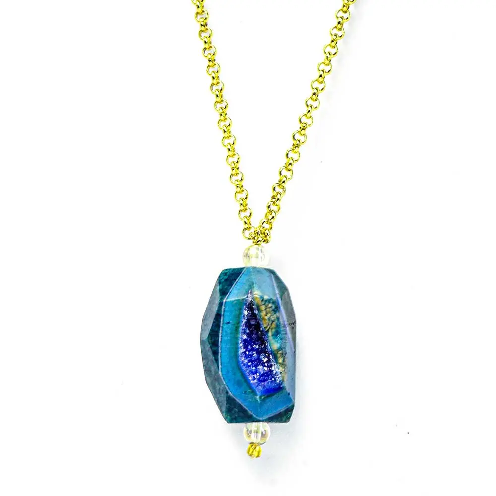 Collier HARMONIA Agate Bleue
