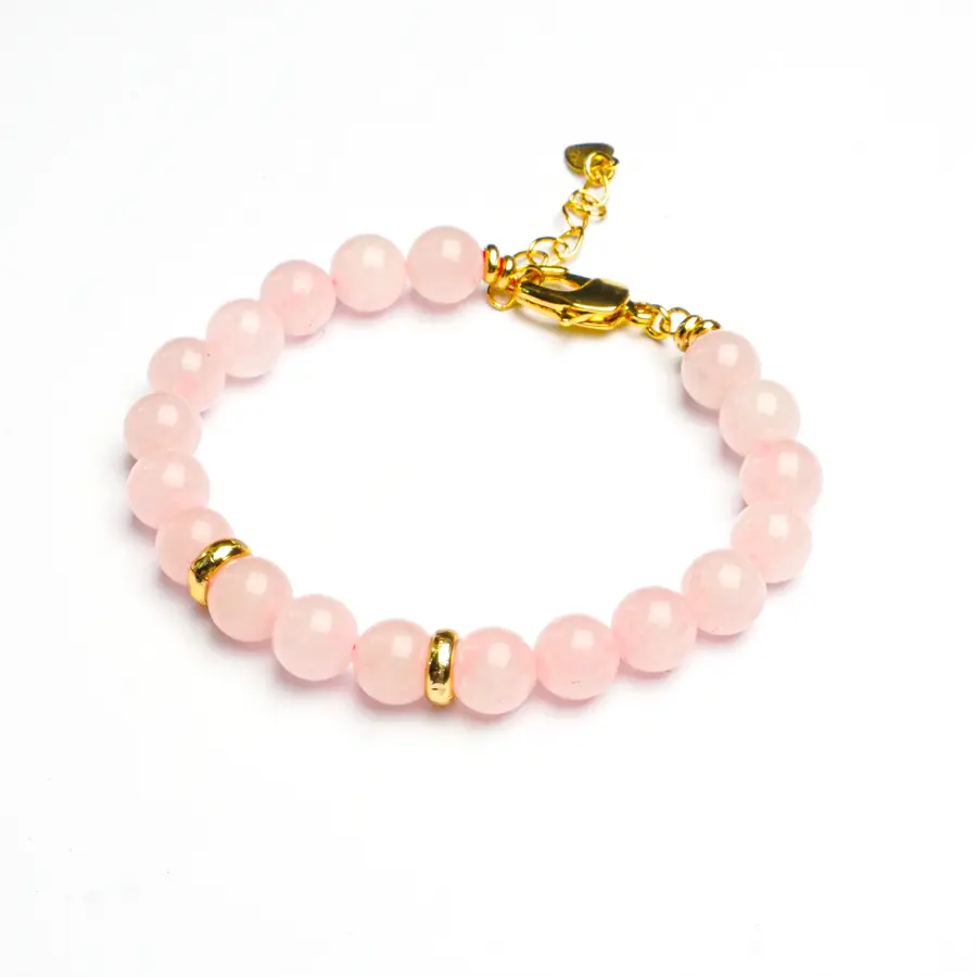 Bracelet en pierres quartz rose