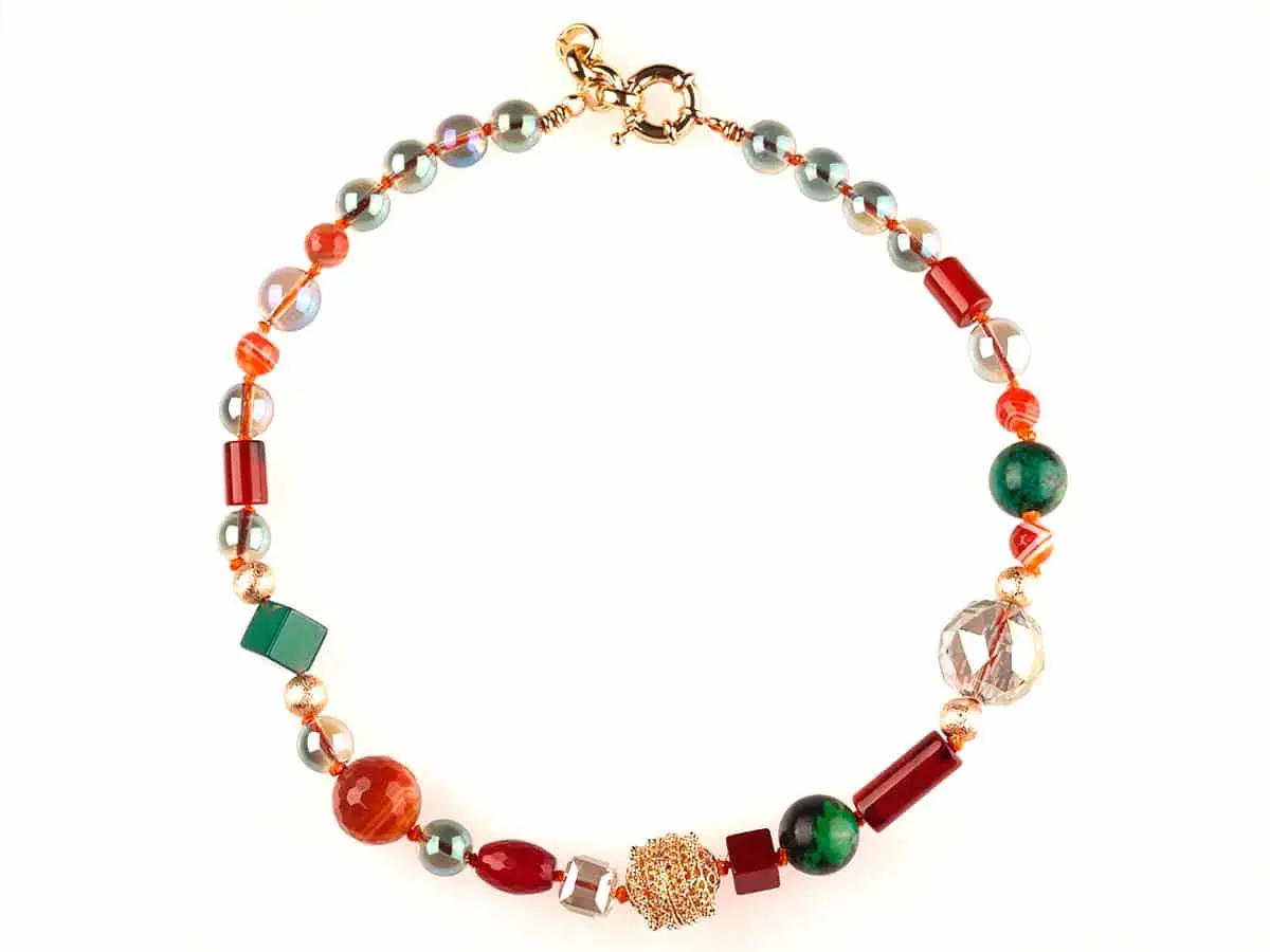 Collier, ROMANCIA, vert et miel
