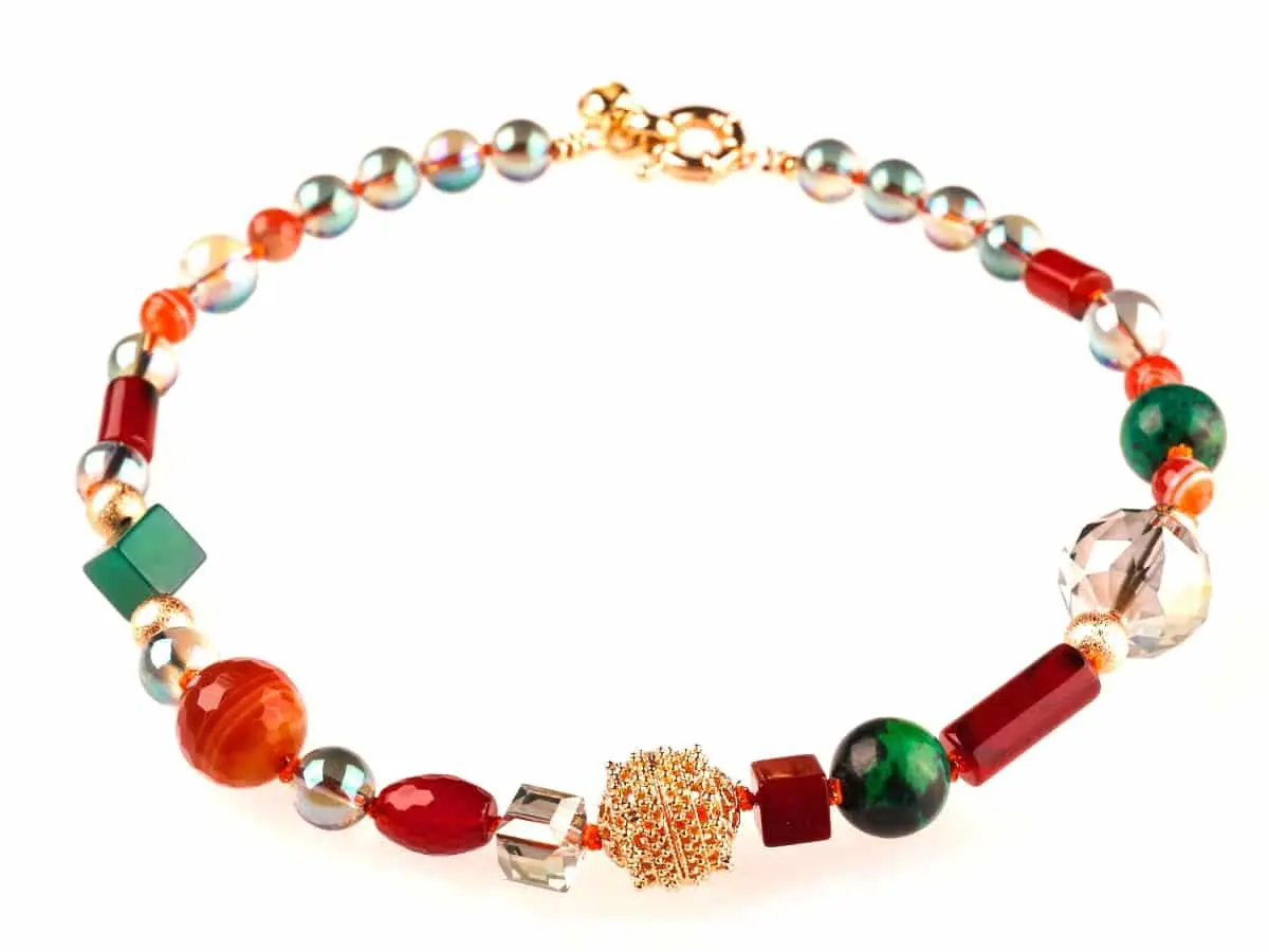 Collier, ROMANCIA, vert et miel