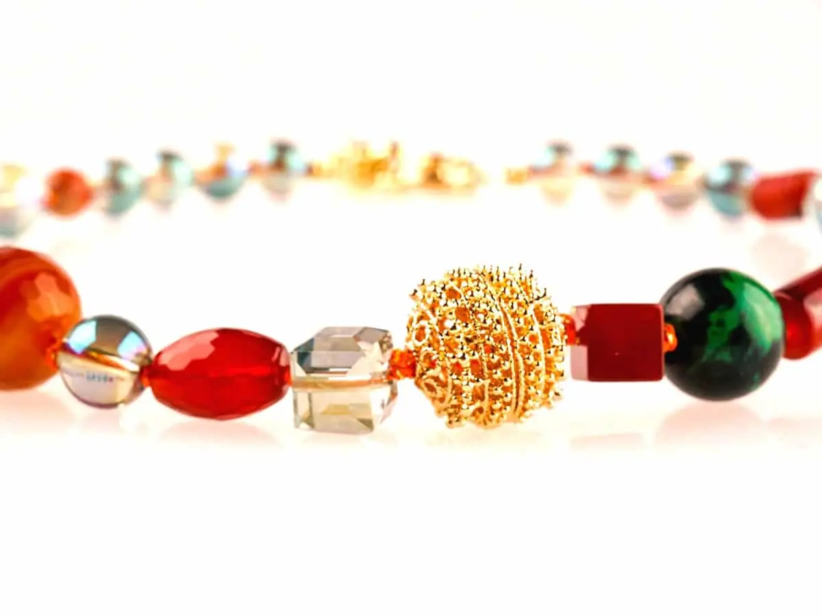 Collier, ROMANCIA, vert et miel