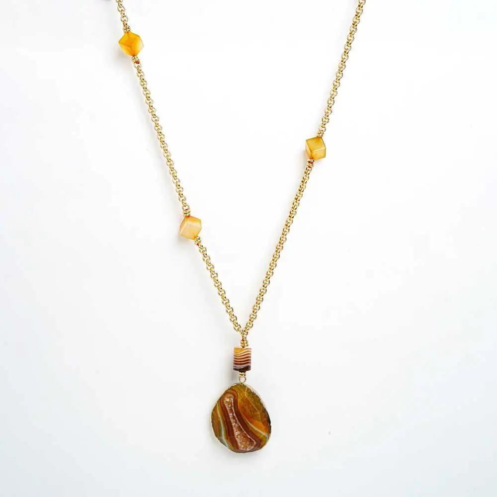 Sautoir, AGATE miel