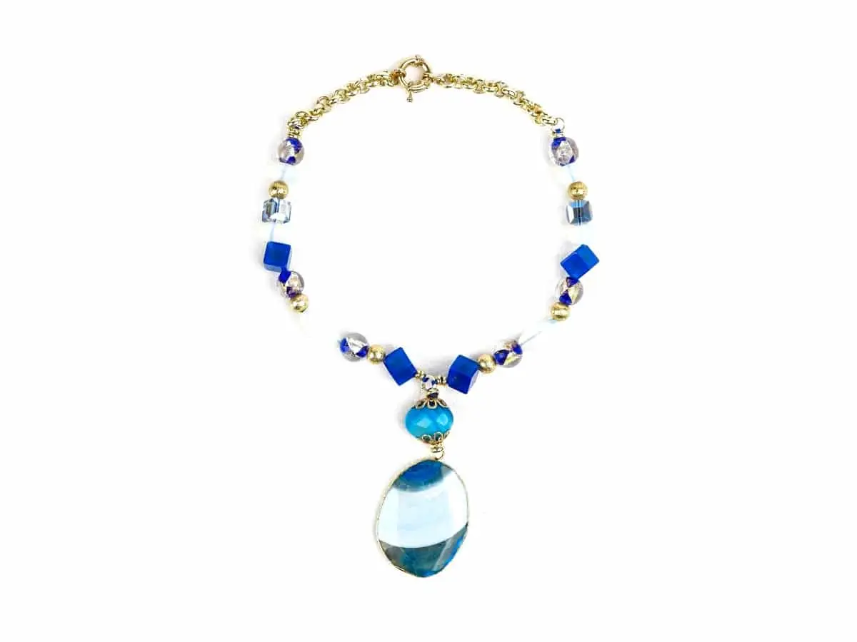 Collier AGATE Bleu