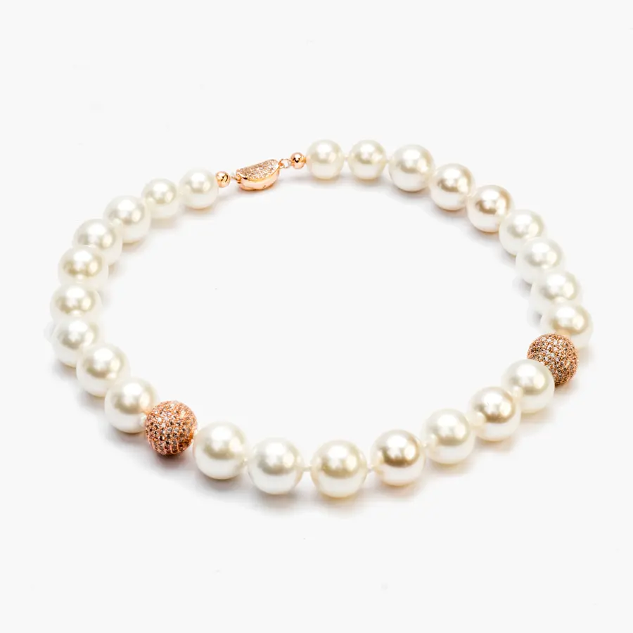 Collier, ROMANCIA, perles blanches