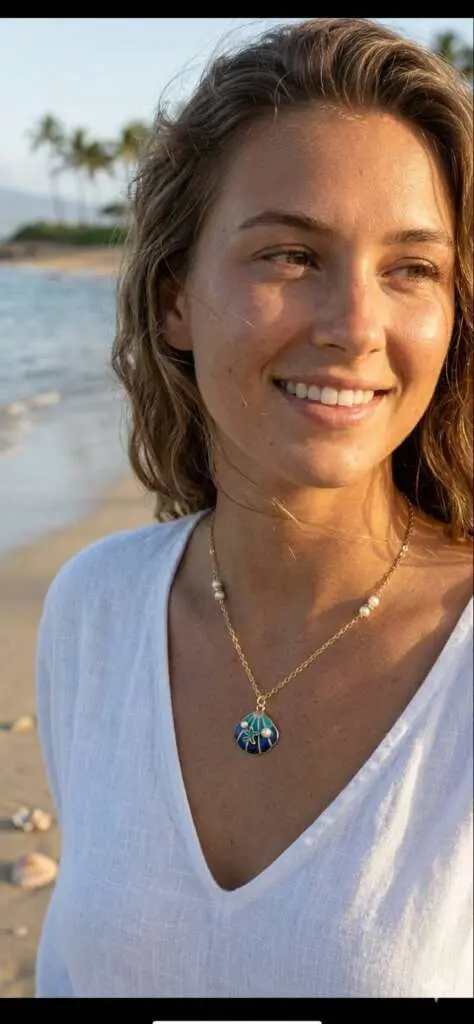 Collier Coquillage bleue