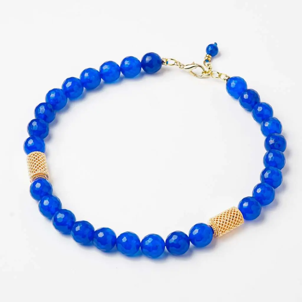 Collier ROMANCIA agate bleue