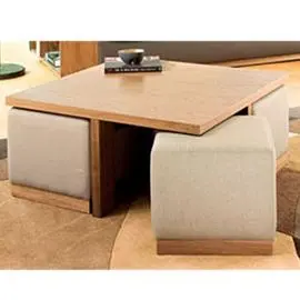 Coffee table with built-in stools 2