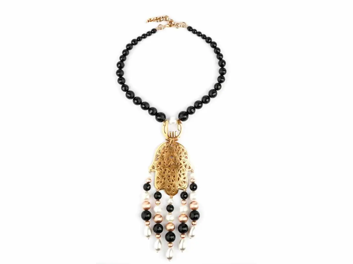 Collier KHOMSSA en perles et onyx