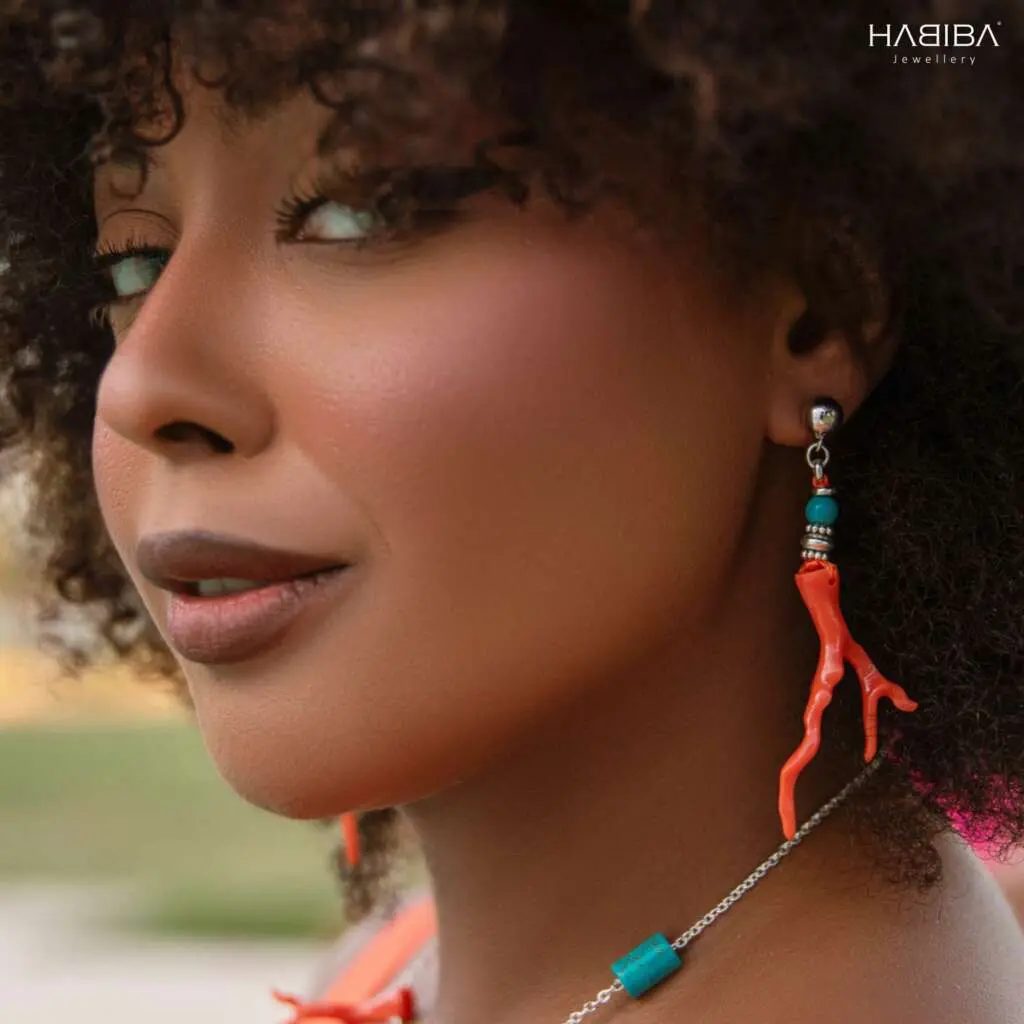 Boucles d'oreilles CORALIA Branche rouge