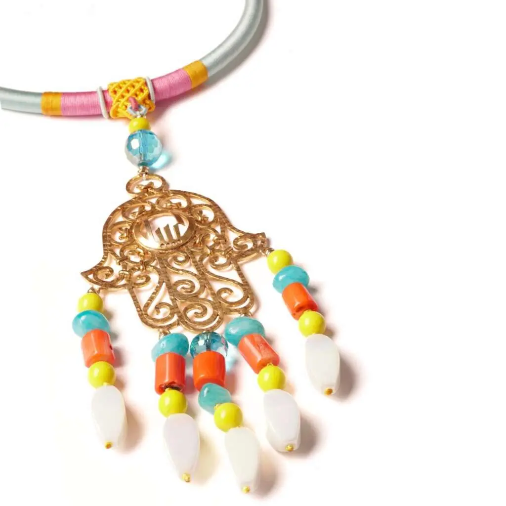 Collier KHOMSSA corail et agate