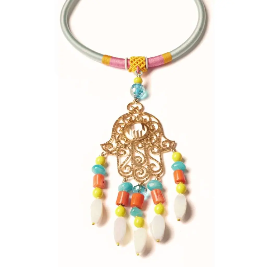 Collier KHOMSSA corail et agate