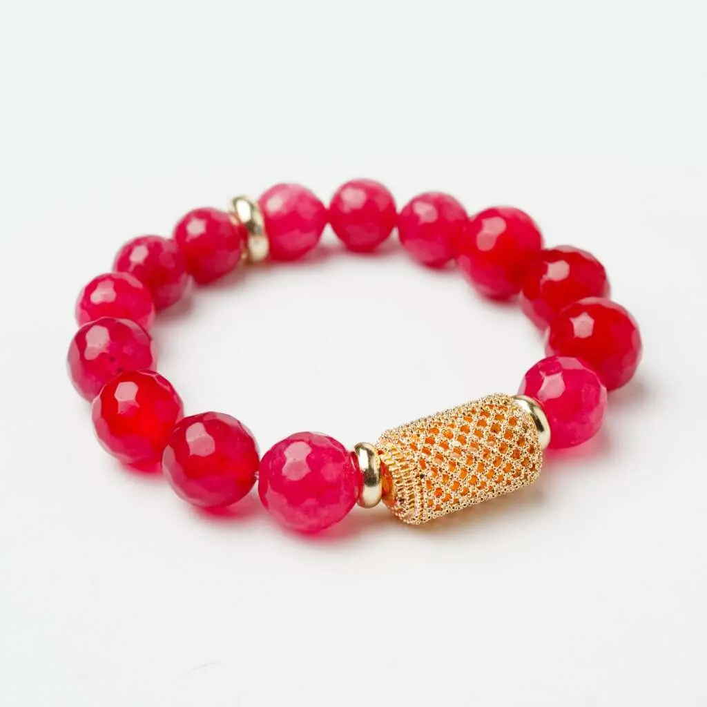 Bracelet ROMANCIA, agate rose