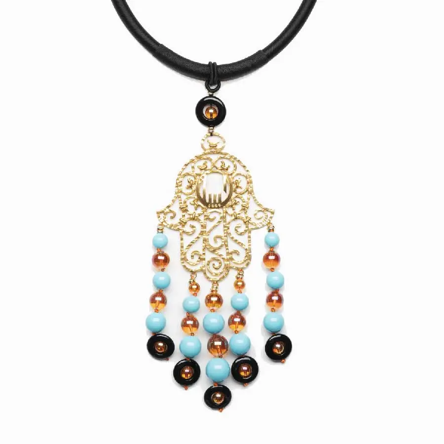 Collier KHOMSSA argent et Turquoise