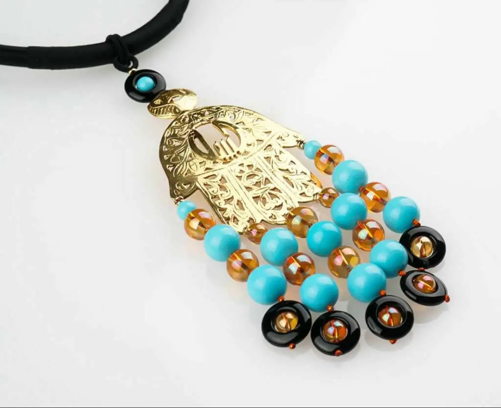 Collier KHOMSSA argent et Turquoise