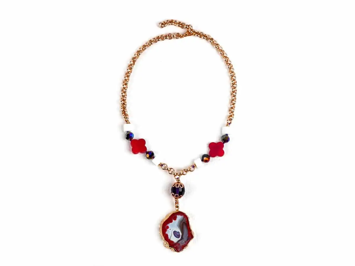 Collier AGATE Violet Miel
