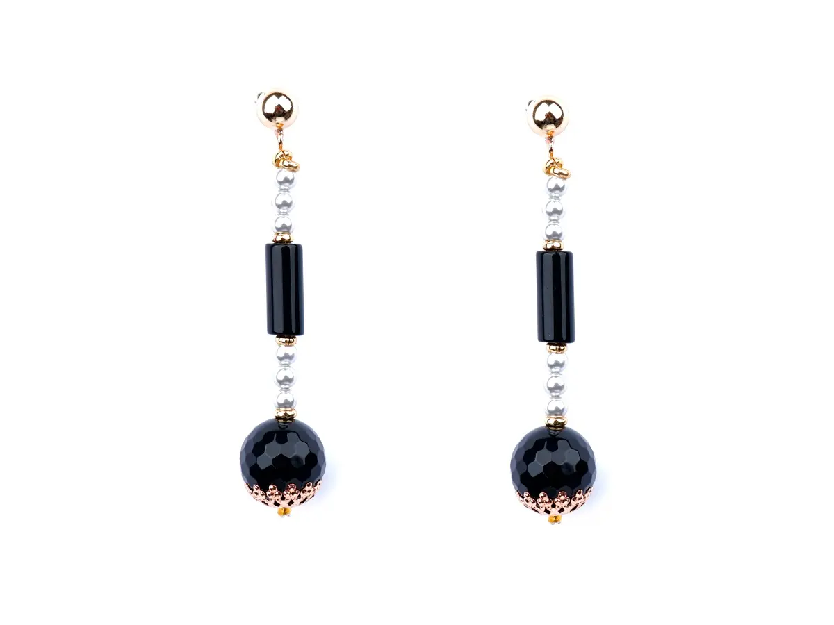 Boucles d'oreilles YARA, perles grises