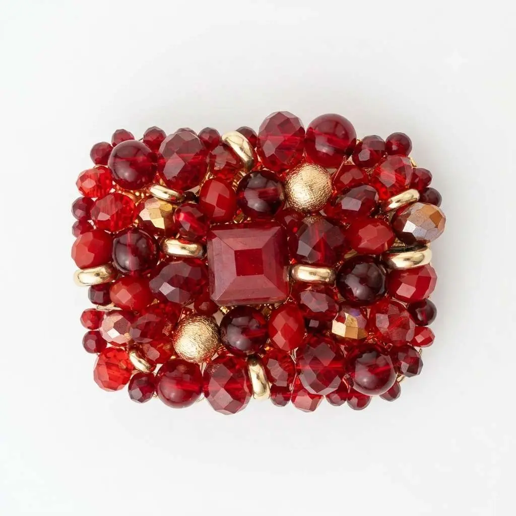 Broche en Corail Rouge