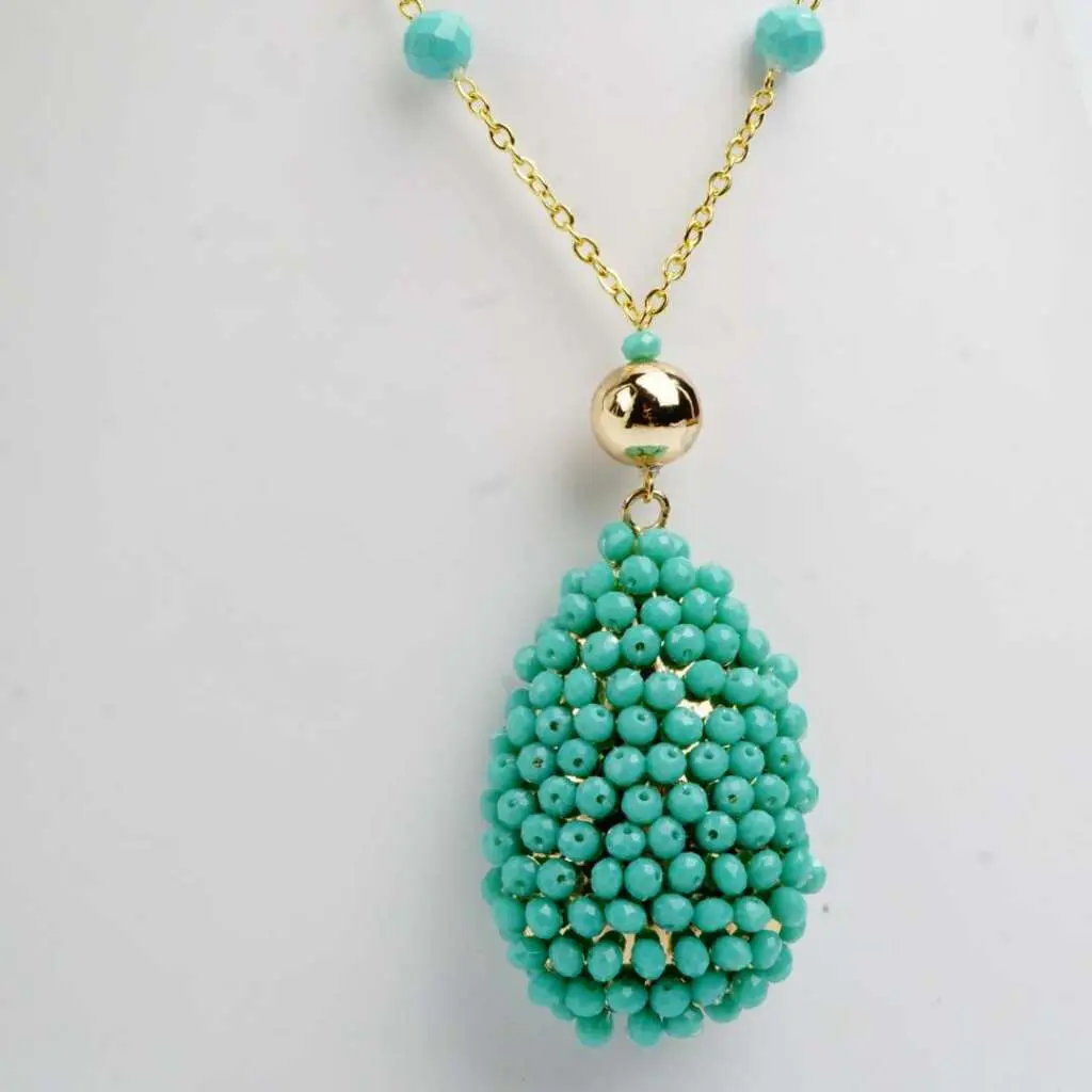 Collier SOFIA en cristal vert d'eau