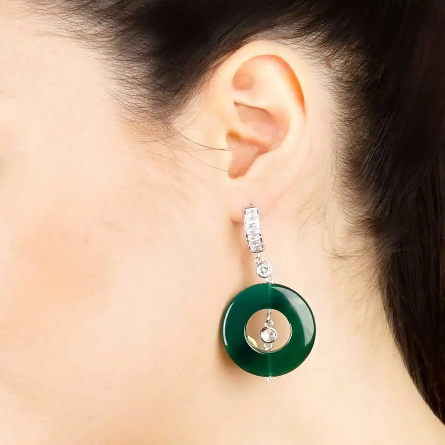 Boucles d'oreilles YARA, cercle Vert