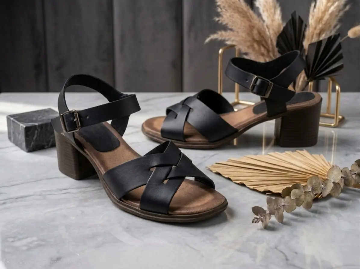 Sandale Demi talon Cuir 2