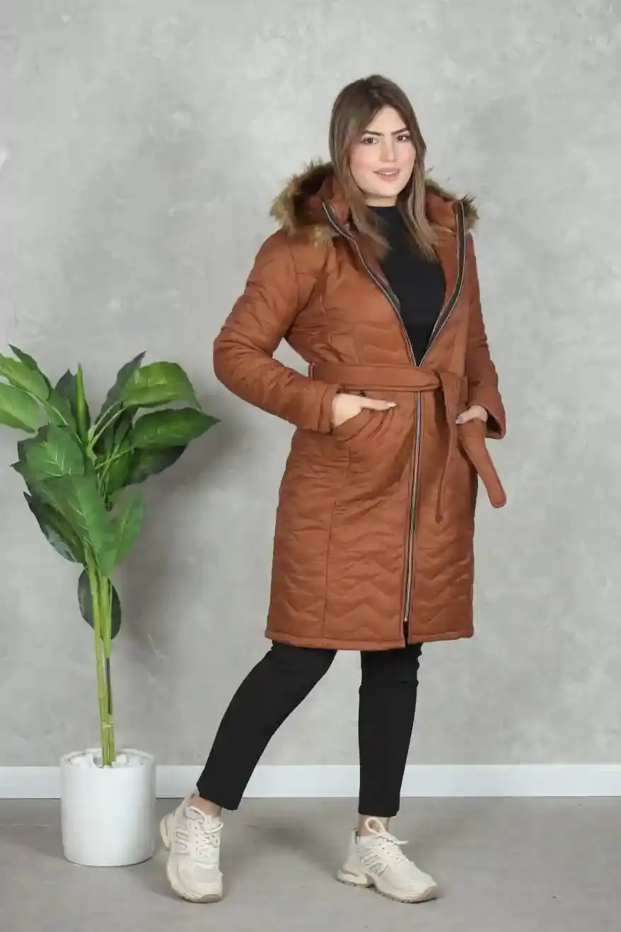 Manteau à Capuche Doublé Fourrure