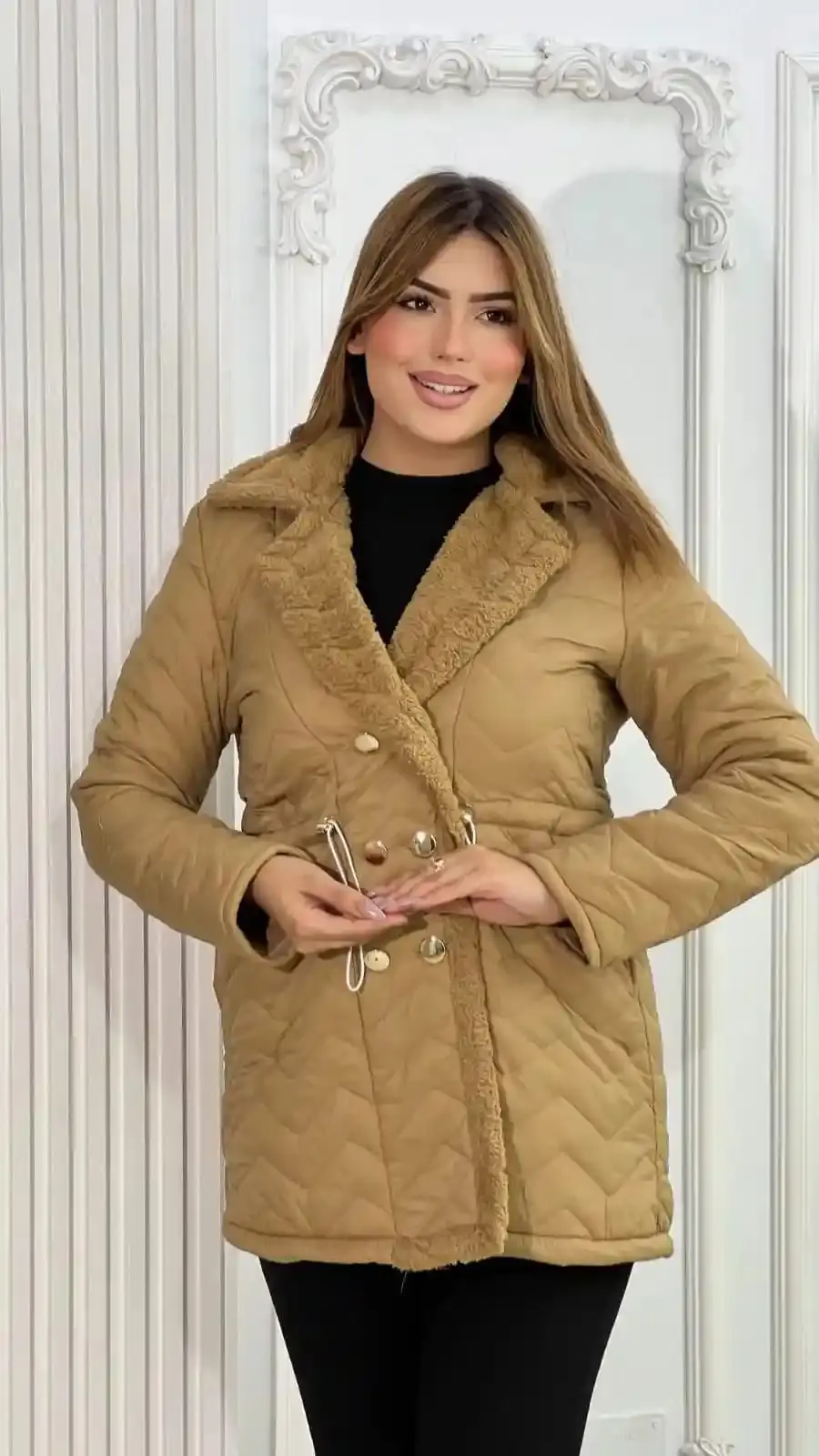 Manteau Chic Doublé Fourrure