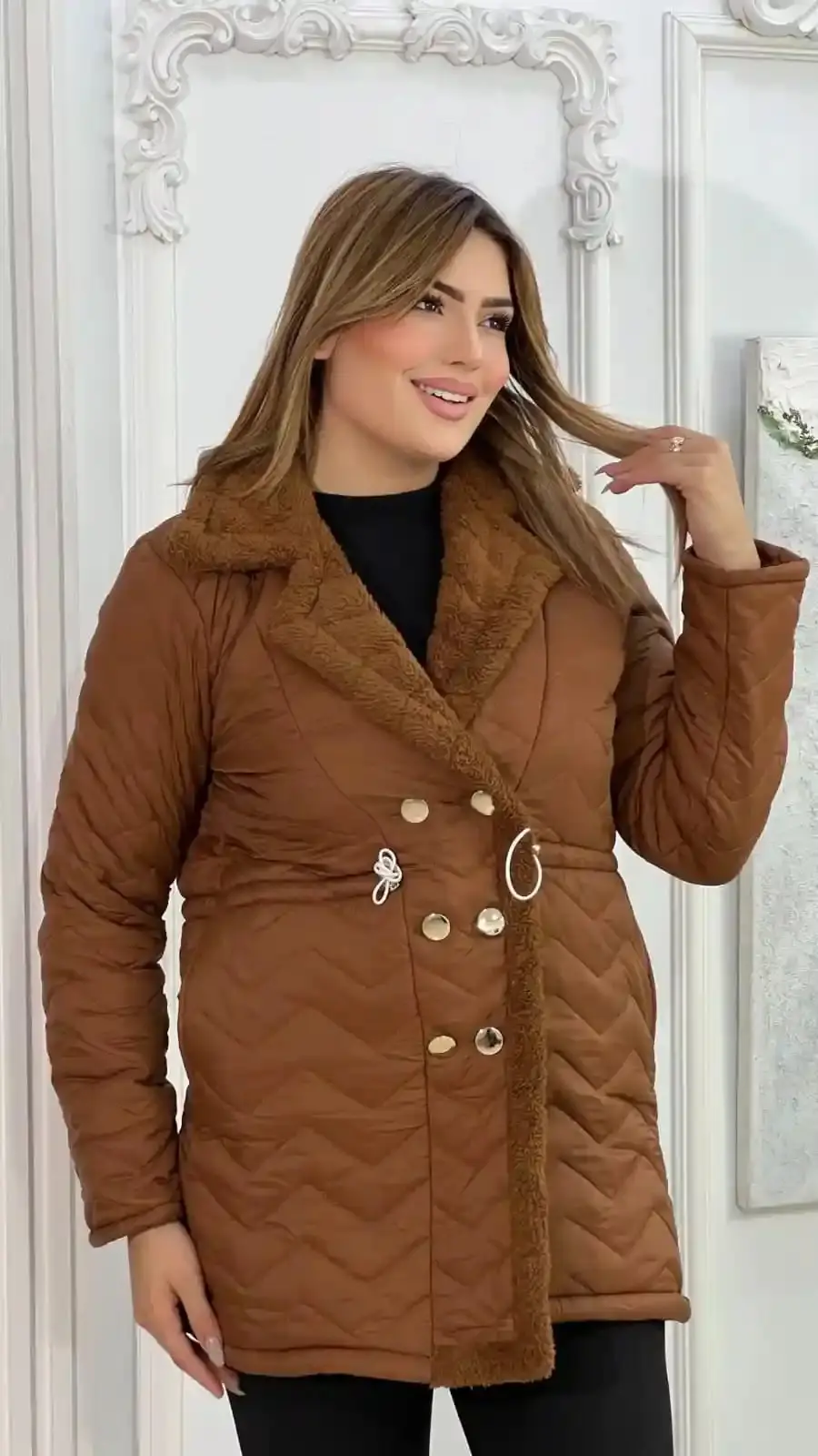 Manteau Chic Doublé Fourrure
