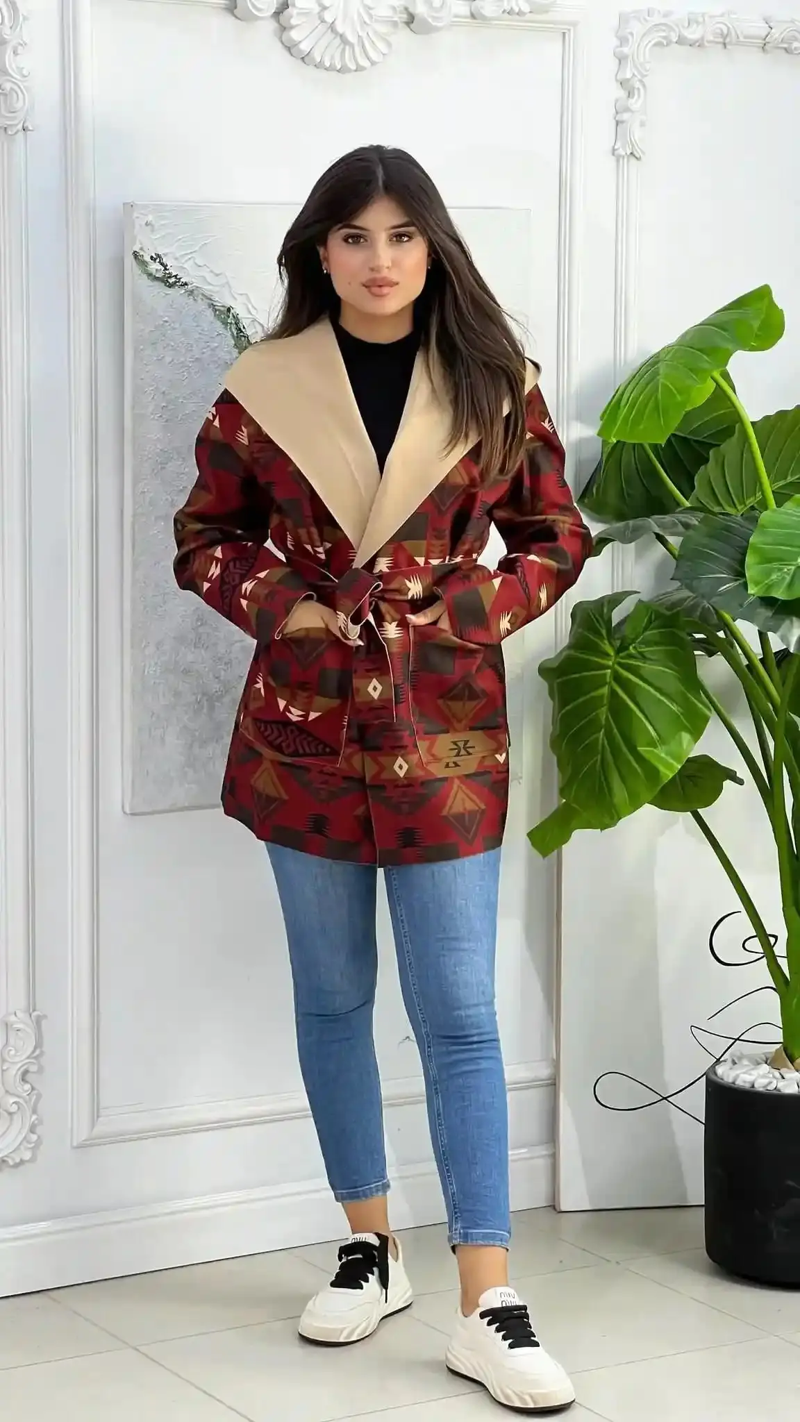 Veste à capuche ethnique