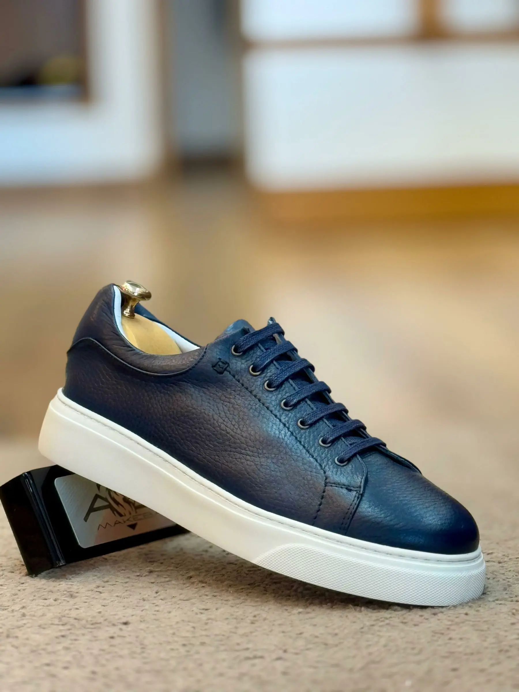 Baskets en cuir– 3216 BLEU FALL