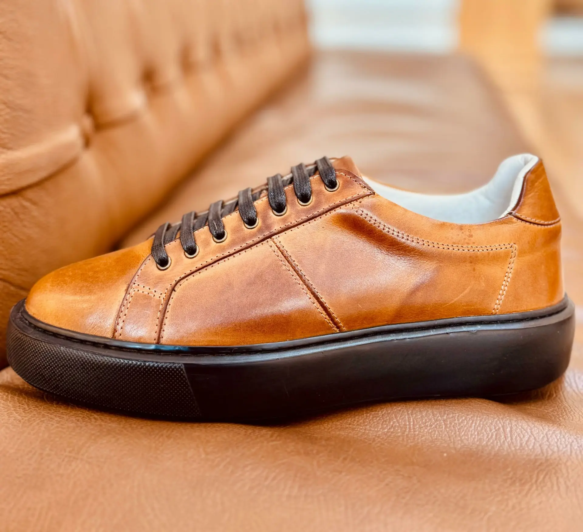 Baskets en cuir– 8911 CAMEL