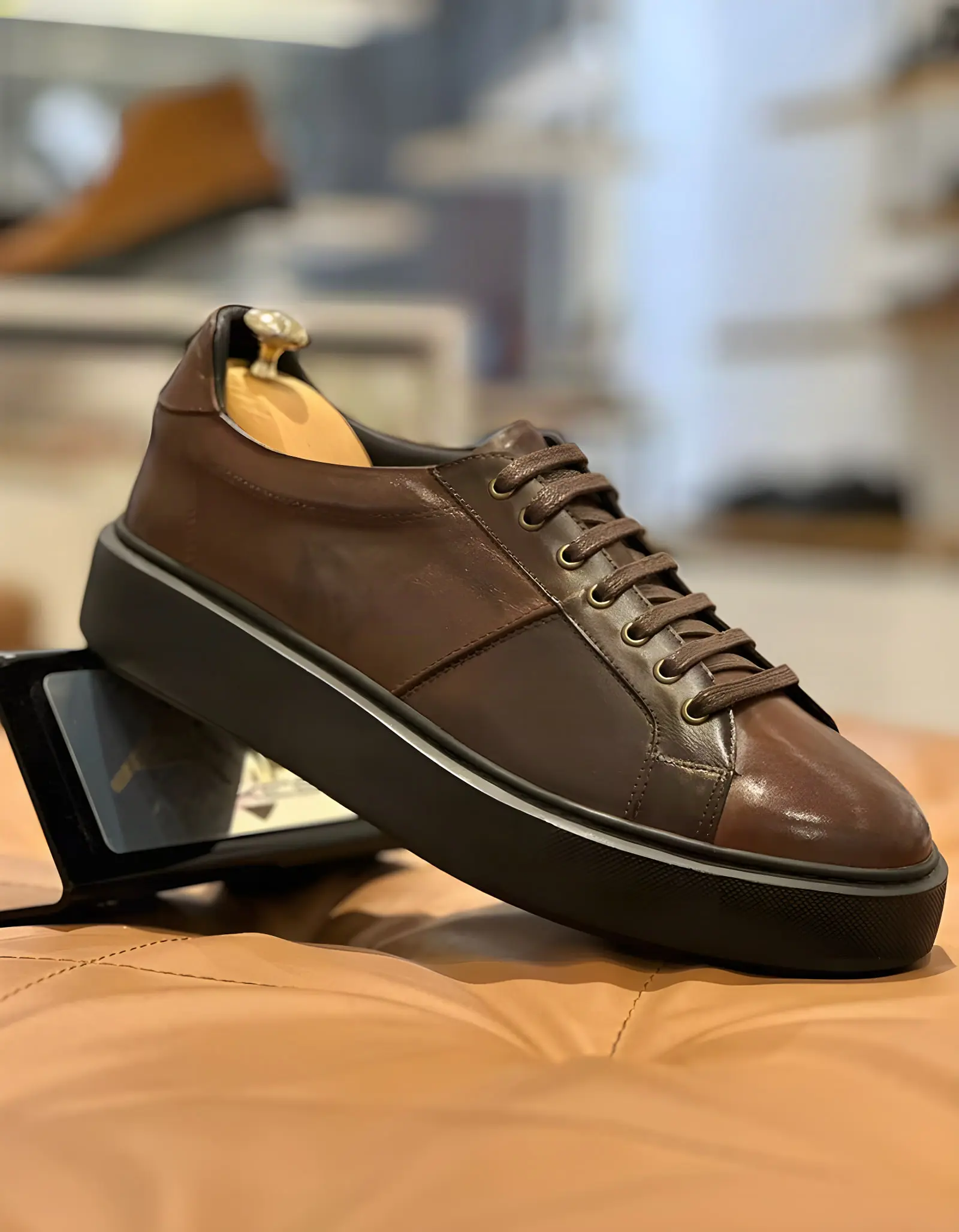 Baskets en cuir – 8911 MARRON